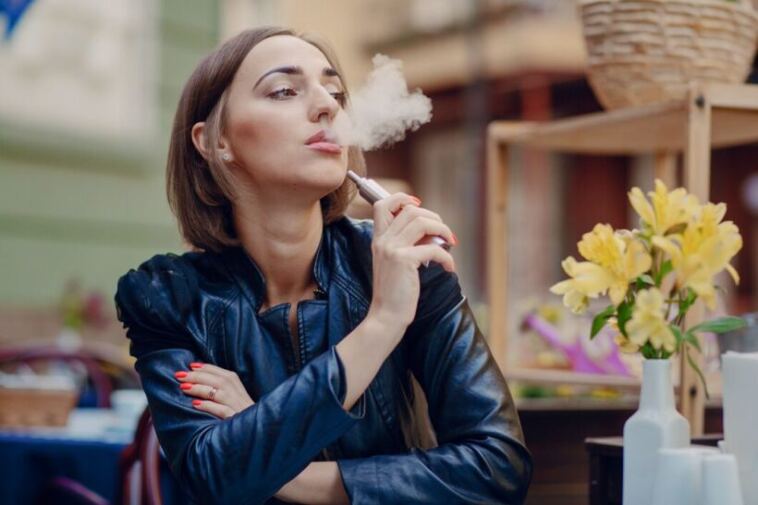 woman vaping